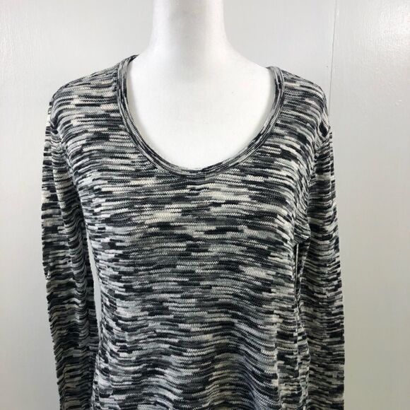 C&C California Gray White Long Sleeve Top S - Picture 3 of 7